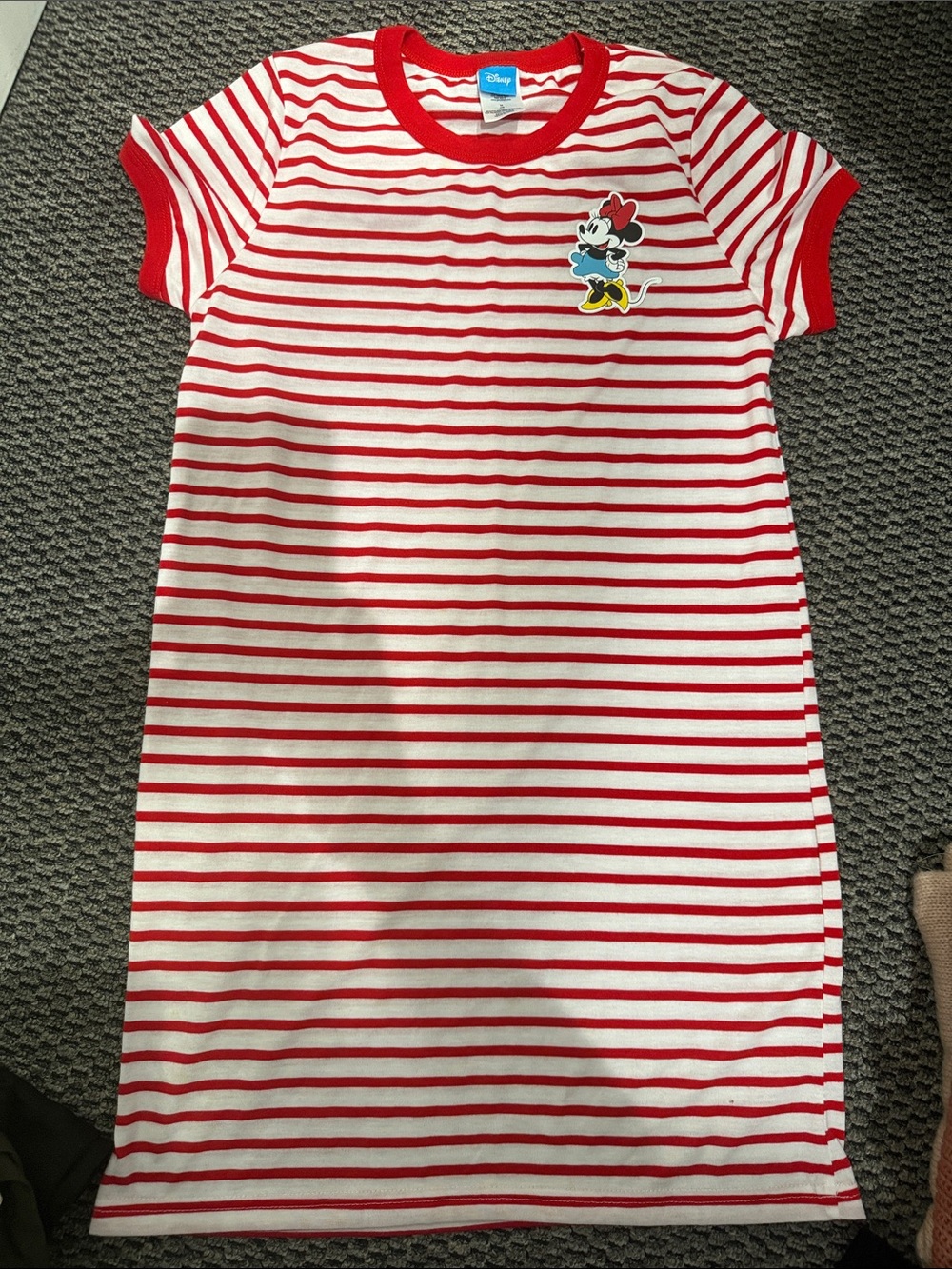 Disney Red & White Striped Minnie Patch Tee Dress